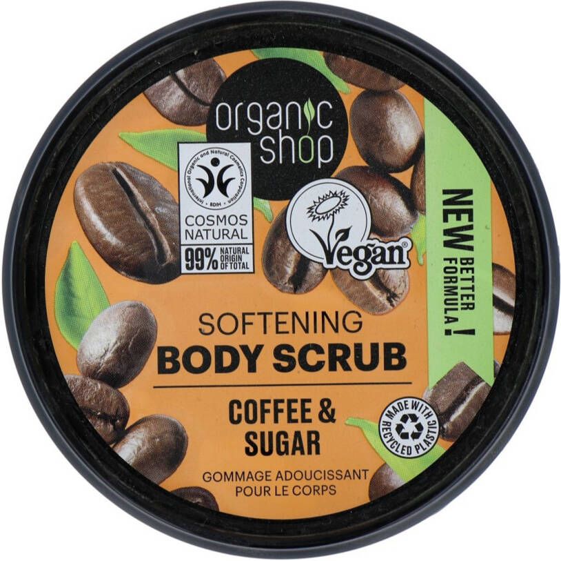 Organic Shop Organic Coffee & Sugar Body Scrub Peeling Do Ciała Na Bazie Oleju Z Kawy I Naturalnego Cukru 250ML