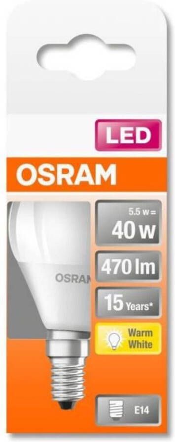 Osram Sferische matte LED-lamp met koellichaam 4W equivalent 40W E14 Warm wit
