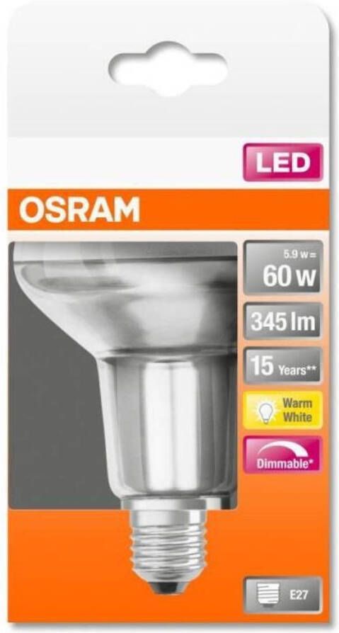 Osram 4058075433328 LED-lamp Energielabel G (A G) E27 Reflector 5.90 W = 60 W Warmwit (Ø x l) 80 mm x 113 mm 1 stuk(s)