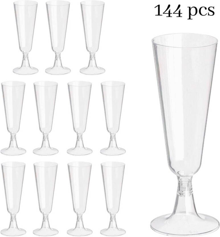 OTIX Champagne Glazen Plastic Herbruikbaar 144 stuks 150ml Transparant Kunststof