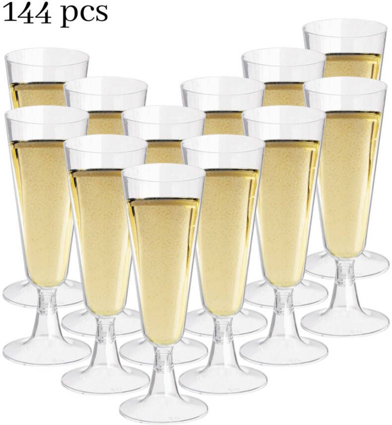 OTIX Kunststof Champagne Glazen Herbruikbaar 144 stuks 150ml Transparant Kunststof