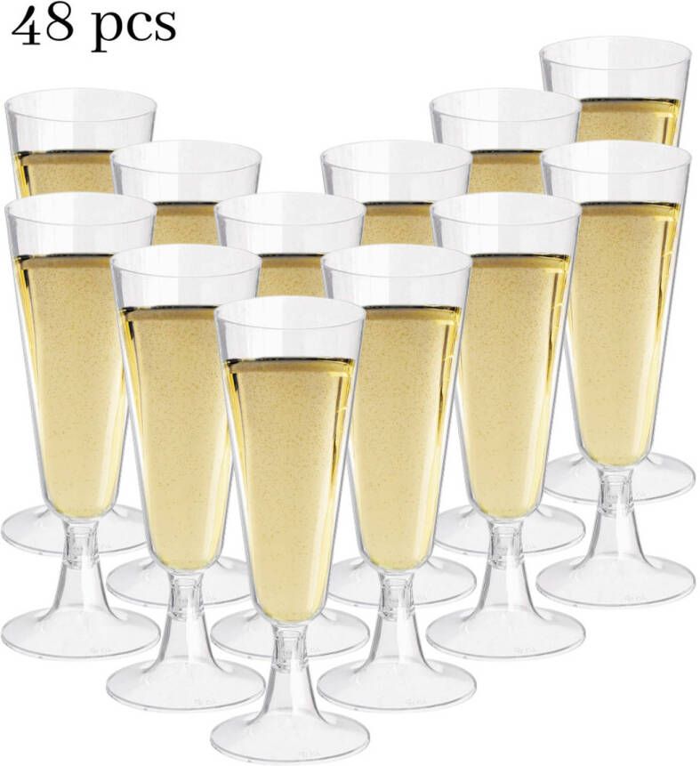 OTIX Kunststof Champagne Glazen Herbruikbaar 48 stuks 150ml Transparant Kunststof