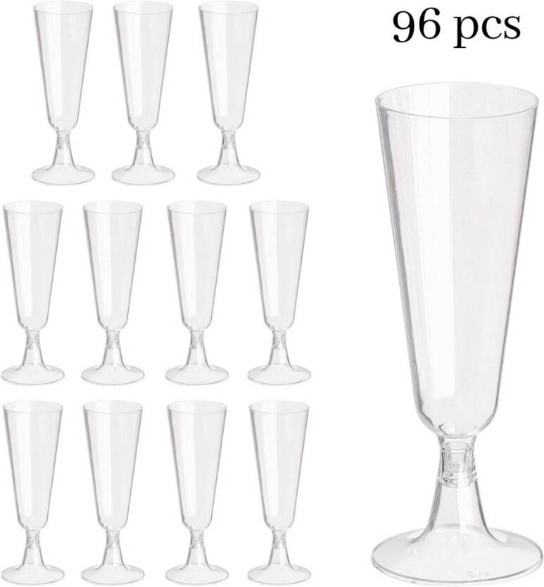 OTIX Champagne Glazen Plastic Herbruikbaar 96 stuks 150ml Transparant Kunststof