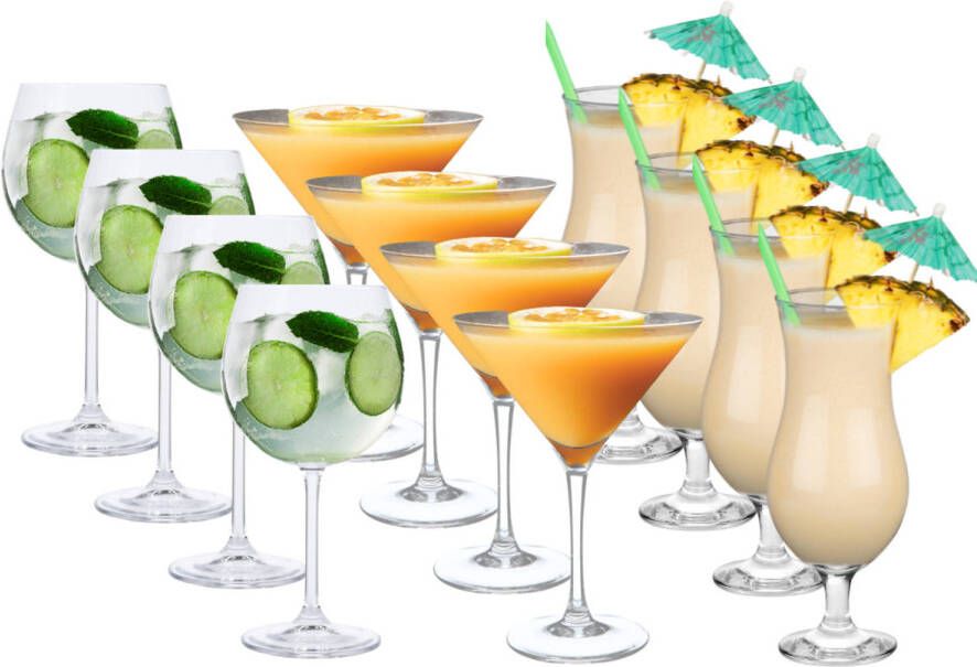 OTIX Cocktail Glazen Ginglazen Martiniglazen Pina Colada Set van 12