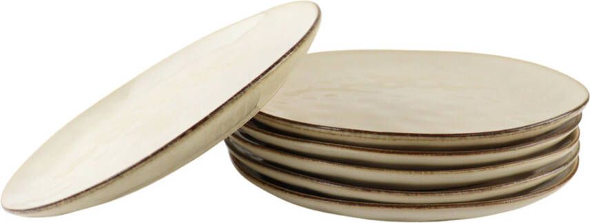 OTIX Dinerborden Bordenset 6 Persoons Beige 27cm Keramiek MAPLE