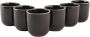 OTIX Espresso Kopjes Set van 6 100 ml Zonder Oor Zwart Aardewerk - Thumbnail 3