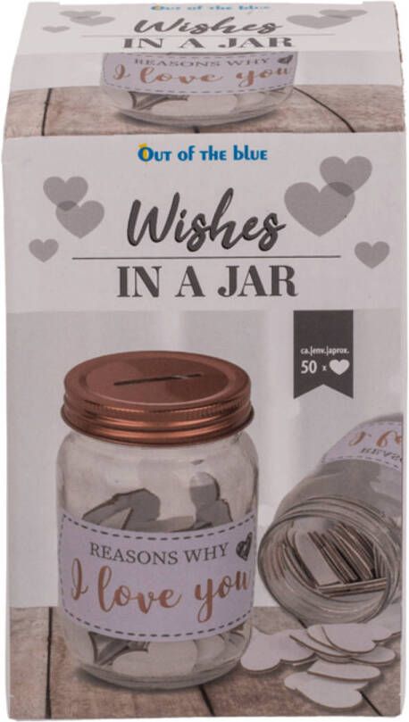 Out of the Blue Glazen Weckpot &apos;Reasons why I love you&apos;