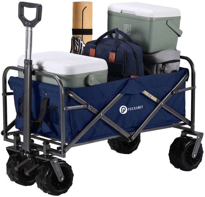 Packaway XL Opvouwbare Bolderkar Heavy Duty van Wasbaar Polyester tot 80KG 98 x 45 cm DONKERBLAUW