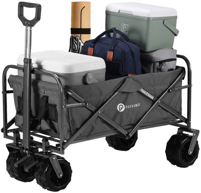 Packaway XL Opvouwbare Bolderkar Heavy Duty van Wasbaar Polyester tot 80KG 98 x 45 cm GRIJS