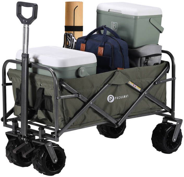 Packaway XL Opvouwbare Bolderkar Heavy Duty van Wasbaar Polyester tot 80KG 98 x 45 cm Groen