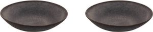 Palmer Bord diep Houston 22 cm Zwart Grijs Stoneware 2 stuk(s)