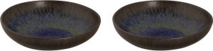 Palmer Bord diep Tama 22 cm Zwart Blauw Stoneware 2 stuk(s)