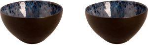 Palmer Schaal Lester 15 Cm 80 Cl Zwart Blauw Stoneware 2 Stuk(s)
