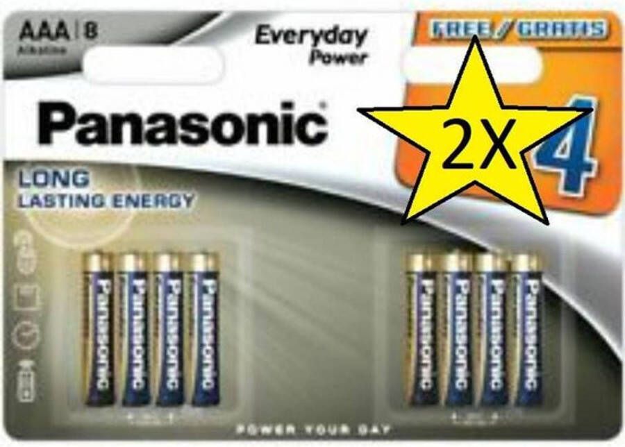Panasonic 2 Blisters (16 batterijen) Alkaline Everyday Power AAA