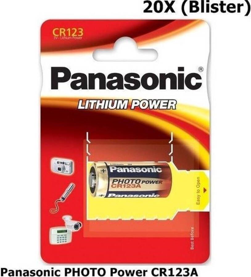 Panasonic 20 Stuks PHOTO Power CR123A blister Lithium batterij