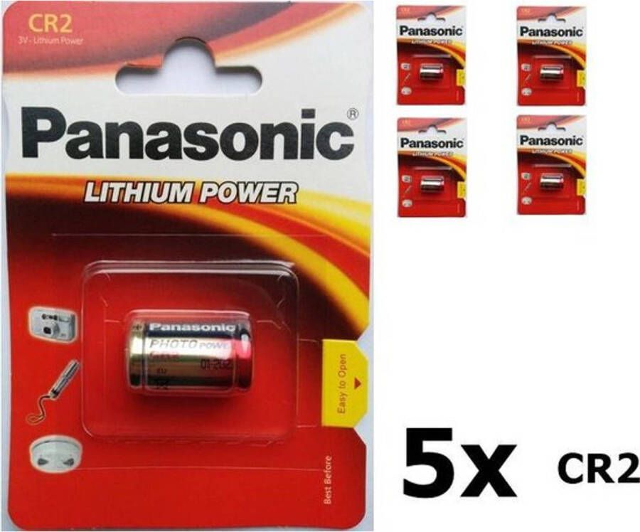 Panasonic 5 Stuks CR2 blister Lithium batterij
