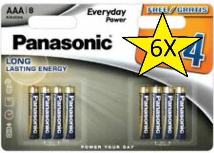 Panasonic 6 Blisters (48 batterijen) Alkaline Everyday Power AAA