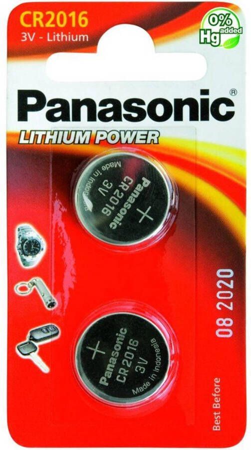 Panasonic Knoopcel Batterij CR2016 2 st.