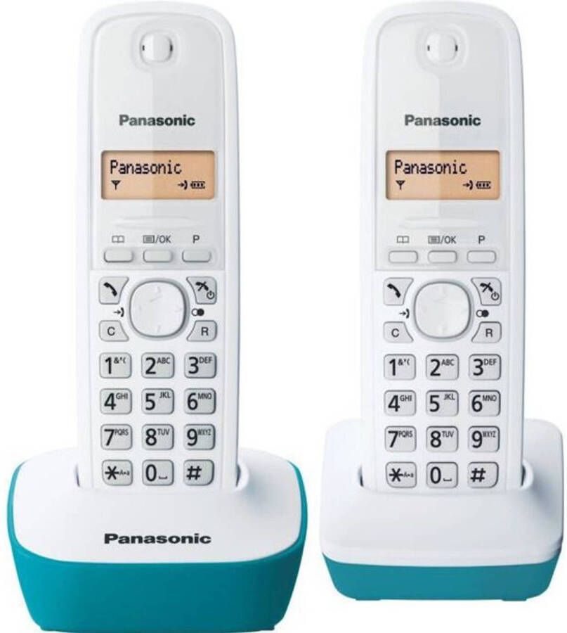 Panasonic kx-tg1612frc duo draadloze telefoon zonder antwoordapparaat wit blauw