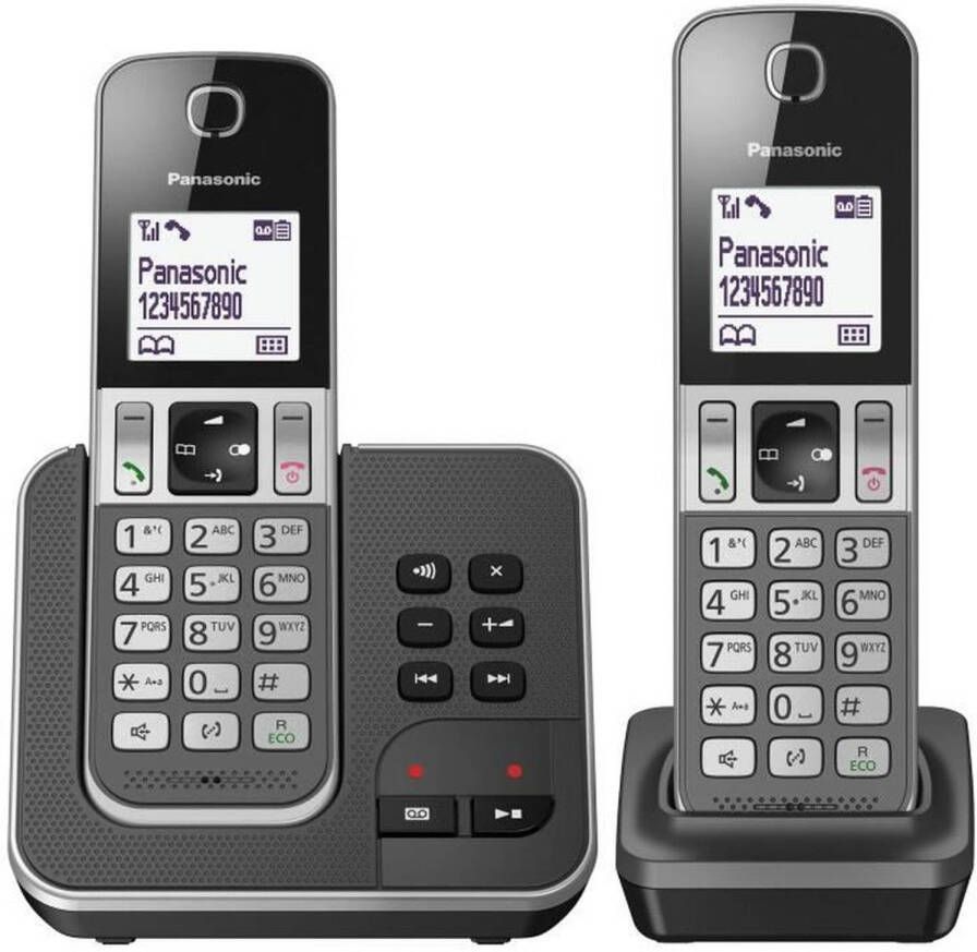 Panasonic KX-TGD322FRG Duo draadloos antwoordapparaat Zwart