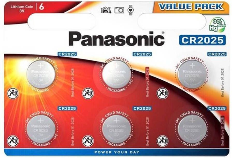 Panasonic Tecxus CR2025 P 6-BL Single-use battery Lithium 3 V
