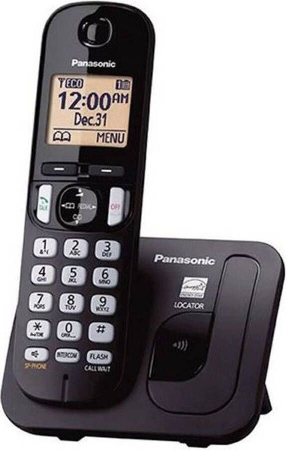 Panasonic zwarte solo dect-telefoon zonder antwoordapparaat