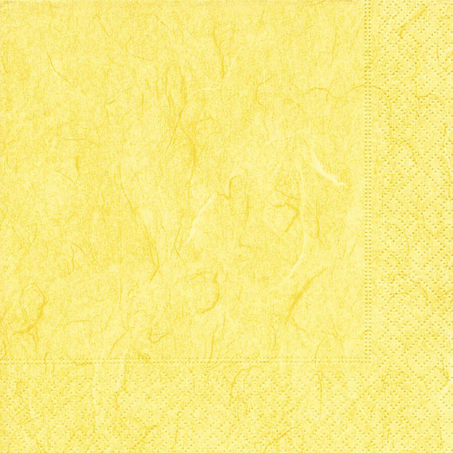 Paperdesign 20x luxe tafel diner lunch servetten 33 x 33 cm creme geel melange 3-laags Feestservetten