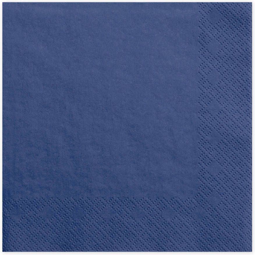 Partydeco 20x Papieren tafel servetten navy blauw 33 x 33 cm Feestservetten