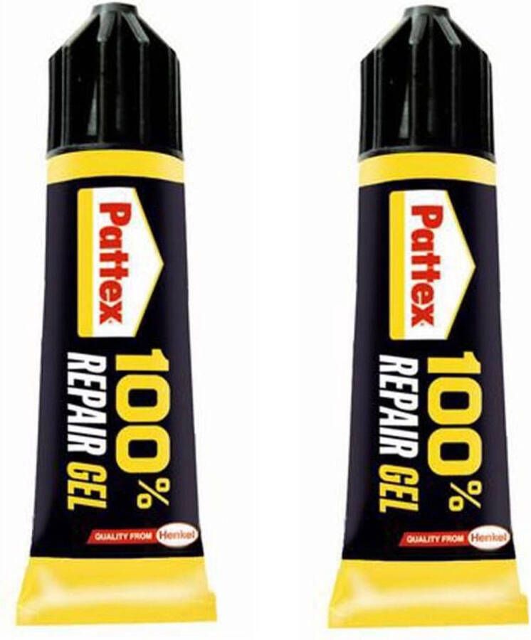 Pattex 2 stuks Secondelijm 100% repair lijm secondelijm Lijm Sterk 100 % repair lijm secondelijm