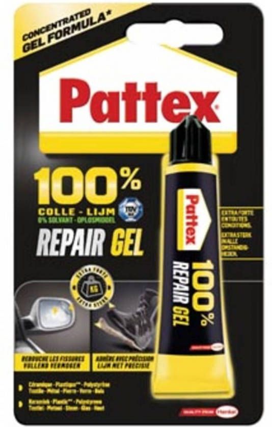 Pattex multilijm 100 % Repair Gel tube van 20 g op blister