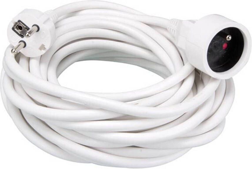 Perel Verlengkabel H05vv-f 3g1.5 10 M 16 A 230 V 3500 W Type E f Voor Binnen Pvc Wit