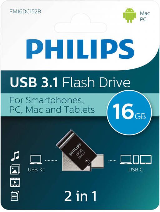 Philips 2 in1 USB stick 3.1 USB C 16GB FM16DC152B