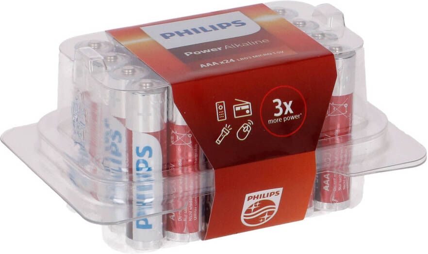 Philips AAA batterijen LR03 Voordeelverpakking 24 stuks