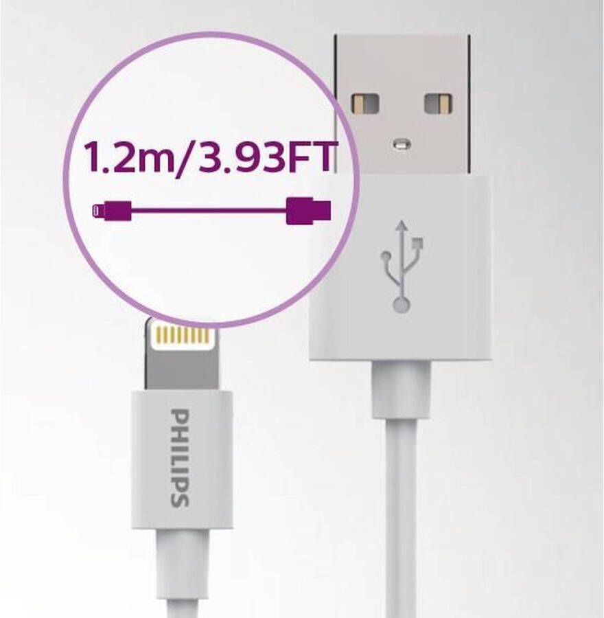 Philips Apple Oplaadkabel DLC2103V Lightning USB 1.2M Wit