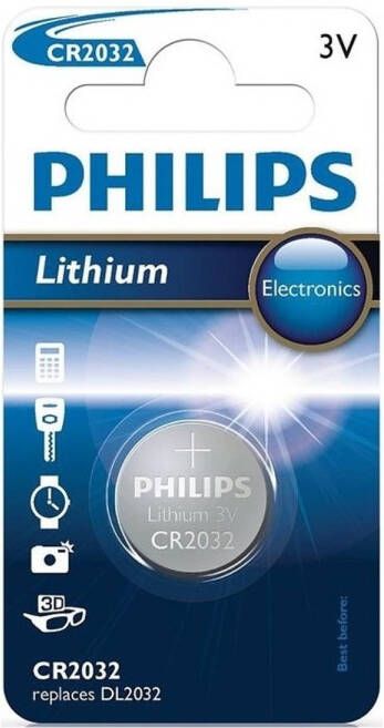 Philips Batterij CR2032 3V Lithium 1 Stuks