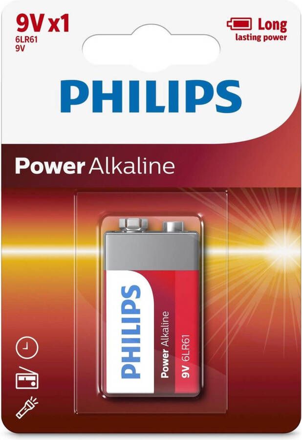 Philips Batterij Power Alkaline 9V 1 Stuk