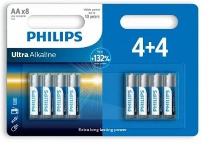 Philips batterijen ultra alkaline LR6 AA 8 stuks