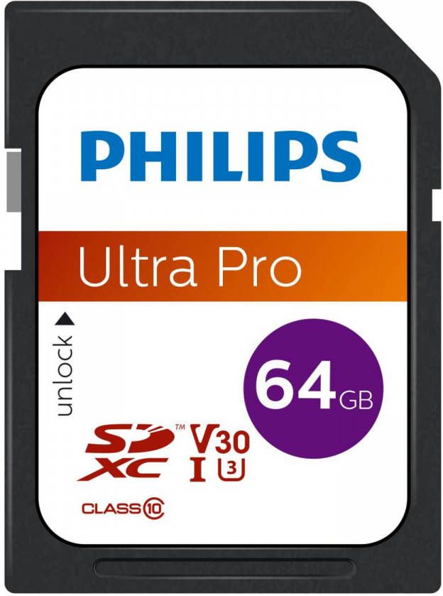 Philips FM64SD65B SDXC kaart 64GB Class 10 UHS-I U3