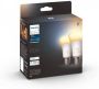 Philips Hue White Ambiance E27 slimme LED-lampen Bluetooth compatibel Pak van 2 - Thumbnail 2