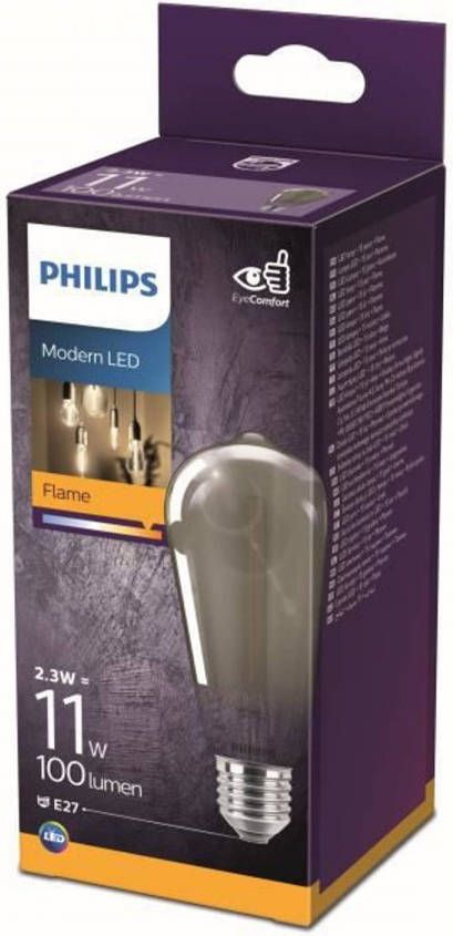 Philips LED-lamp Equivalent 11W E27 rokerig Warm wit niet dimbaar Glas