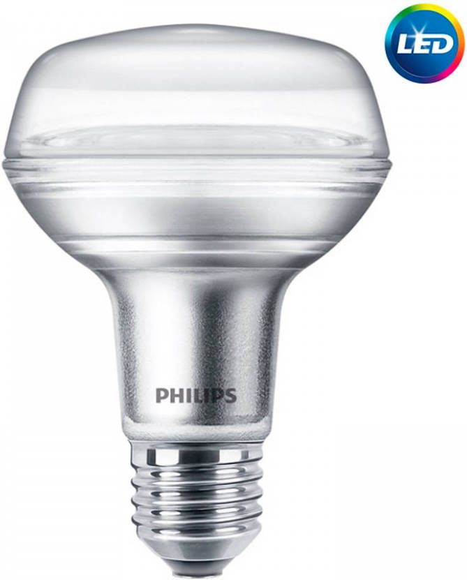 Philips Corepro Ledspot E27 R80 4w 345lm 36d 827 Zeer Warm Wit | Vervangt 60w