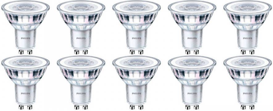 Philips LED Spot 10 Pack CorePro 827 36D GU10 Fitting Dimbaar 4W Warm Wit 2700K Vervangt 35W