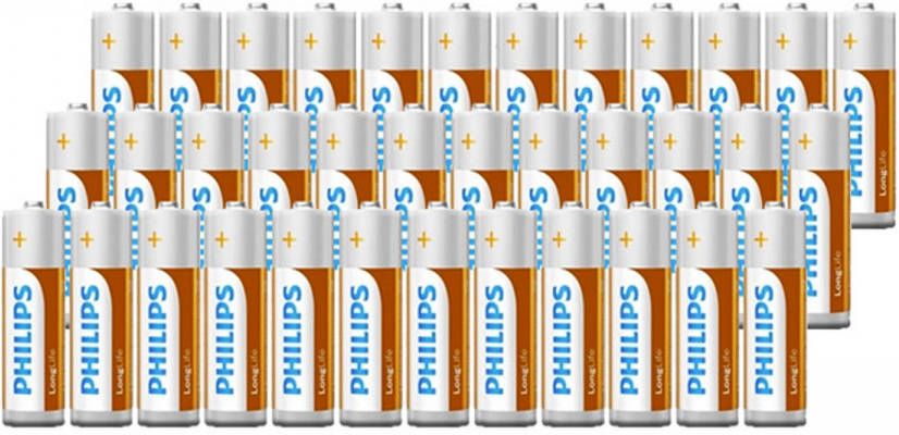 Philips longlife batterijen 36-pack aaa potlood