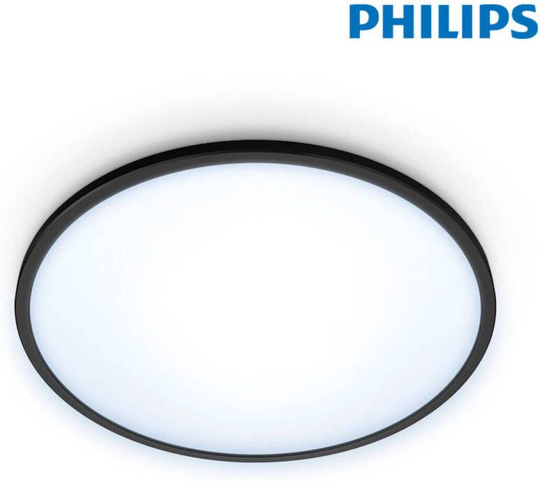 WiZ Plafonniere SuperSlim Zwart Slimme LED-Verlichting Warm- tot Koelwit Licht Geintegreerd LED 16W Wi-Fi - Foto 3