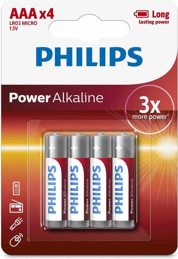 Philips Power Alkaline Batterij LR03P4B 05