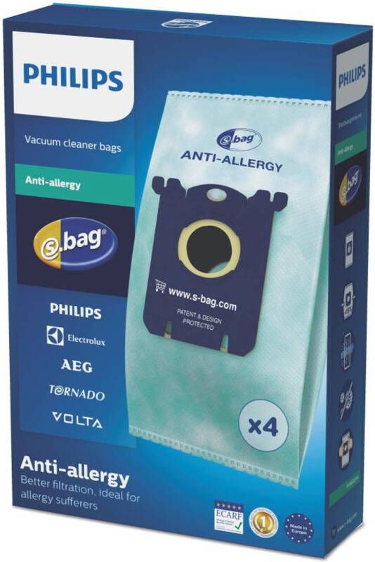 Philips s-bag anti-allergie stofzuigerzakken FC8022 04 4 stuks