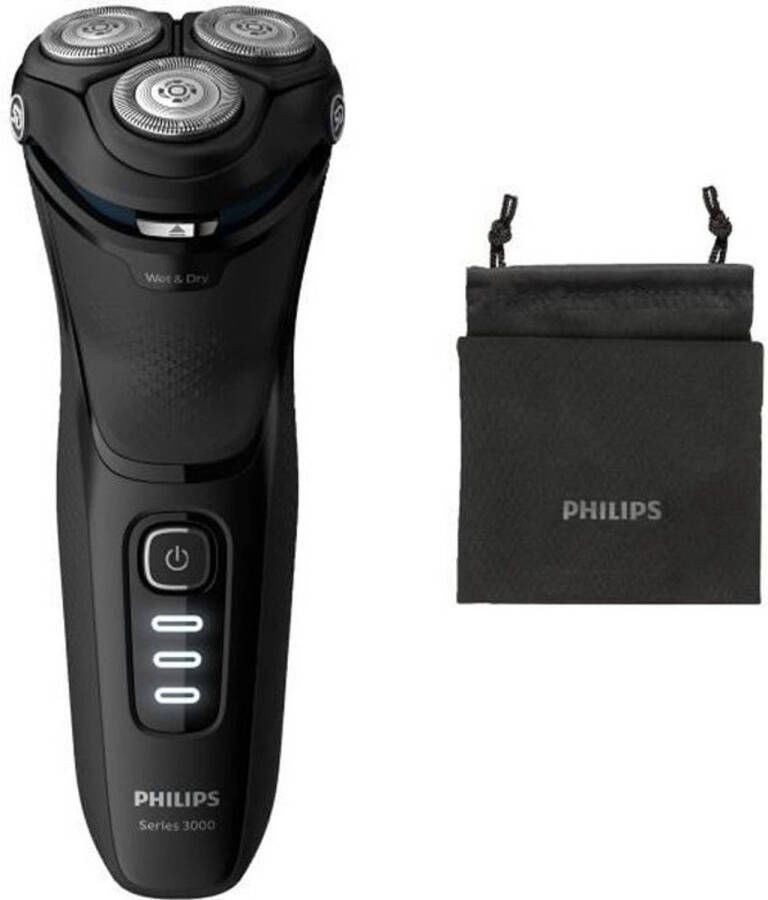 Philips S3233 52 Series 3000 100% elektrisch scheerapparaat 27 zelfslijpende mesjes 5 richtingen + reisset