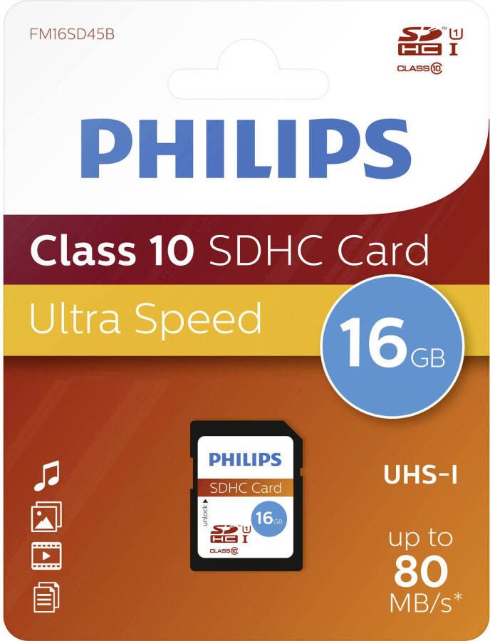Philips SDHS geheugenkaart 16 GB Ultra High Speed