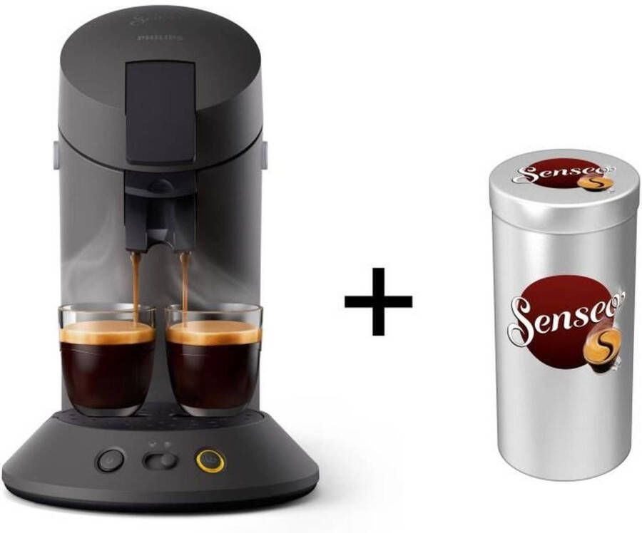 Philips SENSEO Original Plus CSA210 63 zwarte koffiepadmachine + Gratis canister