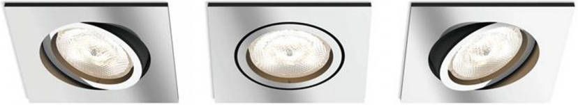 Philips Shellbark Inbouwspot 3 Lichtpunten chroom 3 x 500lm